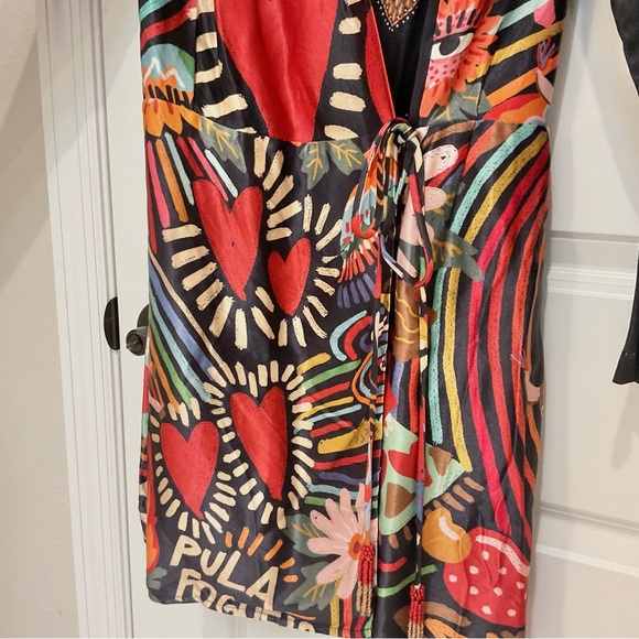 Farm Rio Carnival Hearts Wrap Dress Size L, NWT - Picture 5 of 7